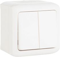 Переключатель накладной Legrand Quteo 2-кл. проходной IP44 белый картинка